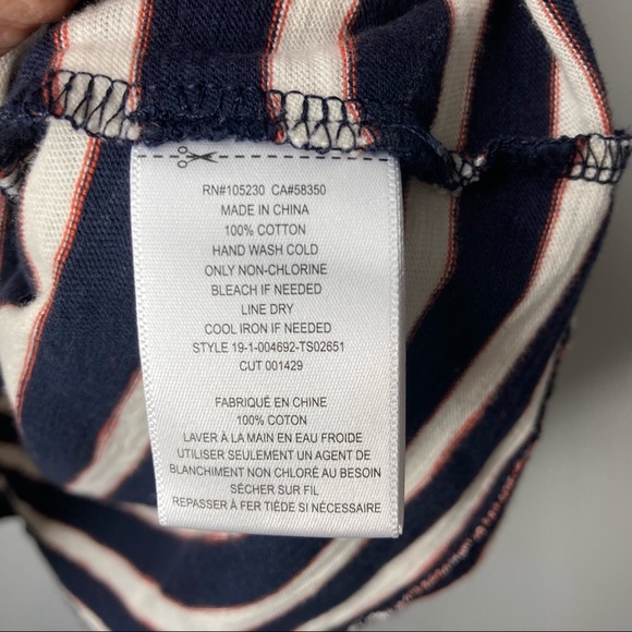 Current/Elliott The Twisted Tank navy cream stripe size 2 new with tags - Picture 11 of 12